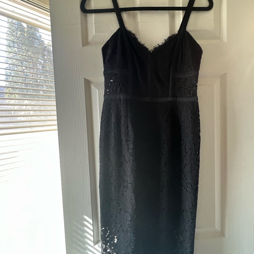 Express Black Lace Midi Dress
